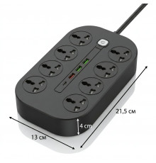 Удлинитель / сетевой фильтр Anti Static Power Soket (8x Power Socket + 3x USB + Type-C) 3м.