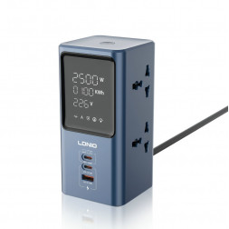 Удлинитель-сетевой фильтр | LDNIO SC2 | 4×розетки + 2×Type-C + 1×USB | 2м