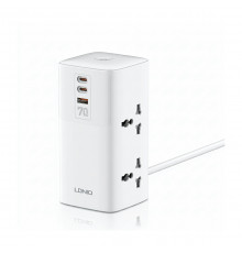 Удлинитель-сетевой фильтр | LDNIO SC4383 | 2×Розетки + 2×Type-C + 1×USB | 2м