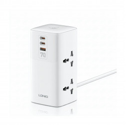 Удлинитель-сетевой фильтр | LDNIO SC4383 | 4×розетки + 2×Type-C + 1×USB | 2м