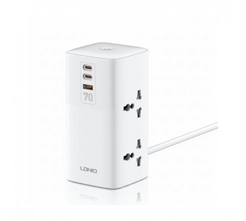 Удлинитель-сетевой фильтр | LDNIO SC4383 | 2×Розетки + 2×Type-C + 1×USB | 2м