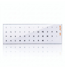 Наклейки для клавиатуры из резины (по контору) без плёнки, (RU), чёрные