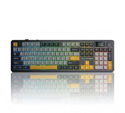 Клавиатура AULA F108 Pro, чёрное золото (игровая, механическая, беспроводная)