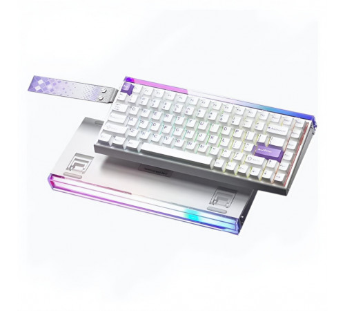 Клавиатура AULA HERO 84 HE WH-Purple (EN-RU), игровая, магнитная, проводная