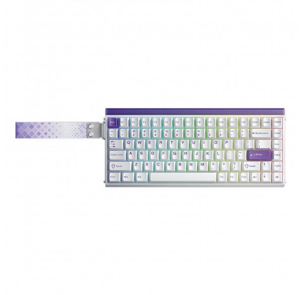 Клавиатура AULA HERO 84 HE WH-Purple (EN-RU), игровая, магнитная, проводная