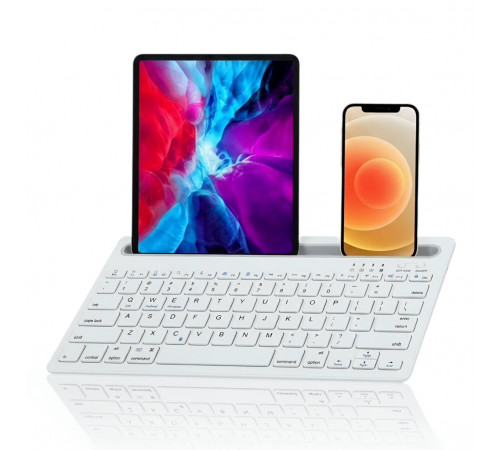 Клавиатура | Multi-Platform BT Keyboard ◇ белый | подставка для телефона | Bluetooth