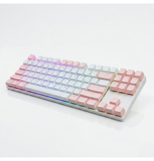 Клавиатура Xunfox K80 RGB бело-розовая, игровая, механическая, проводная