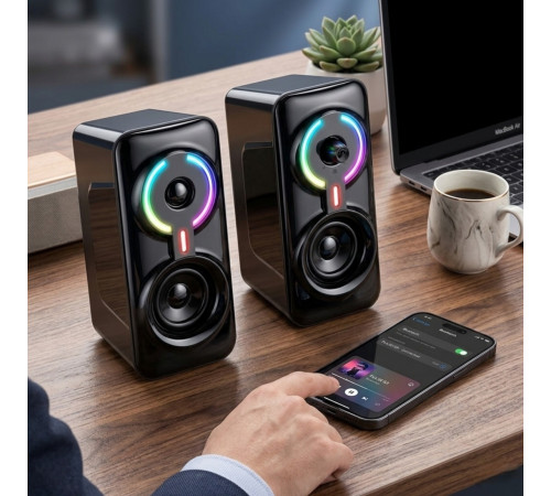 Колонки JEDEL S-570 RGB (3.5mm + Bluetooth) 6W