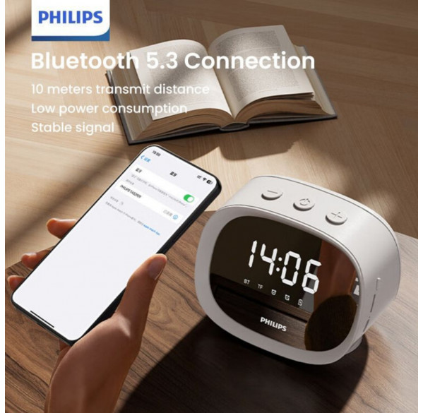 Колонка Philips TAS2909 3W с часами, беспроводная, настольная