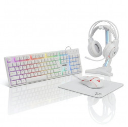 Игровой комплект Fantech P51, белый | 5 в 1 | Клавиатура + Мышь + Коврик + Наушники + Подставка