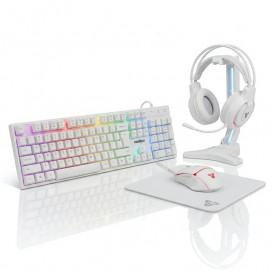 Комплект | Fantech P51 Hero Bundle ◇ белый | клавиатура + мышь + коврик + наушники + подставка | USB
