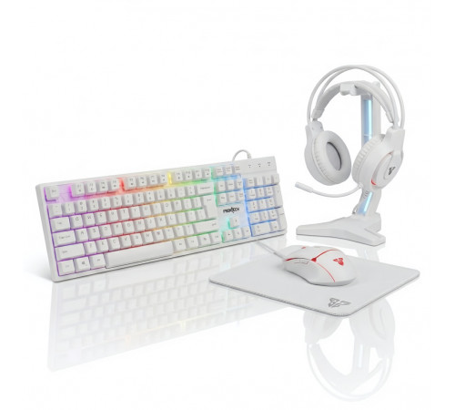 Игровой комплект Fantech P51, белый | 5 в 1 | Клавиатура + Мышь + Коврик + Наушники + Подставка
