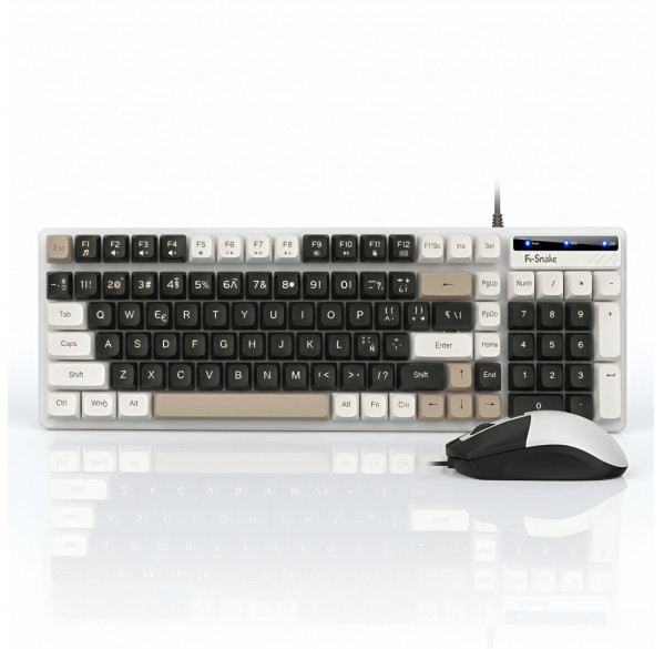 Комплект K-Snake KM-100 Milk color, проводной (2в1) клавиатура + мышь