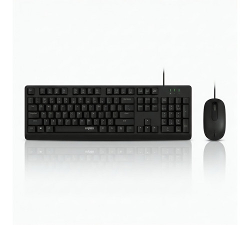 Комплект Rapoo NX1500 (EN+RU+TM), проводной (2в1) клавиатура + мышь