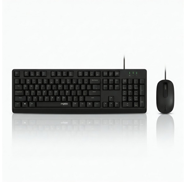 Комплект Rapoo NX1500 (EN+RU+TM), проводной (2в1) клавиатура + мышь
