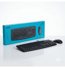 Комплект Rapoo NX1600 (EN+RU+TM), проводной (2в1) клавиатура + мышь