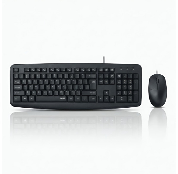 Комплект Rapoo NX1600 (EN+RU+TM), проводной (2в1) клавиатура + мышь