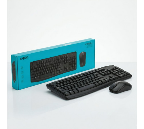 Комплект Rapoo X1800PRO (EN+RU+TM), беспроводной (2в1) клавиатура + мышь