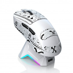 Мышь | AULA SC610 PRO ◇ белый | 26000 DPI | 2.4 ГГц + Bluetooth + USB | с док-станцией