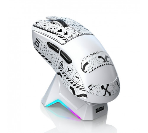 Мышь | AULA SC610 PRO ◇ белый | 26000 DPI | 2.4 ГГц + Bluetooth + USB | с док-станцией