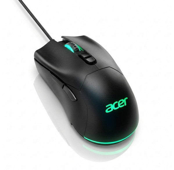 Мышь Acer OMW210, черная, игровая, проводная