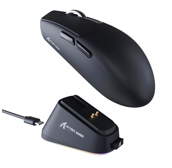 Мышь Attack Shark G3 Pro с док-станцией чёрная, игровая, беспроводная, перезаряжаемая 