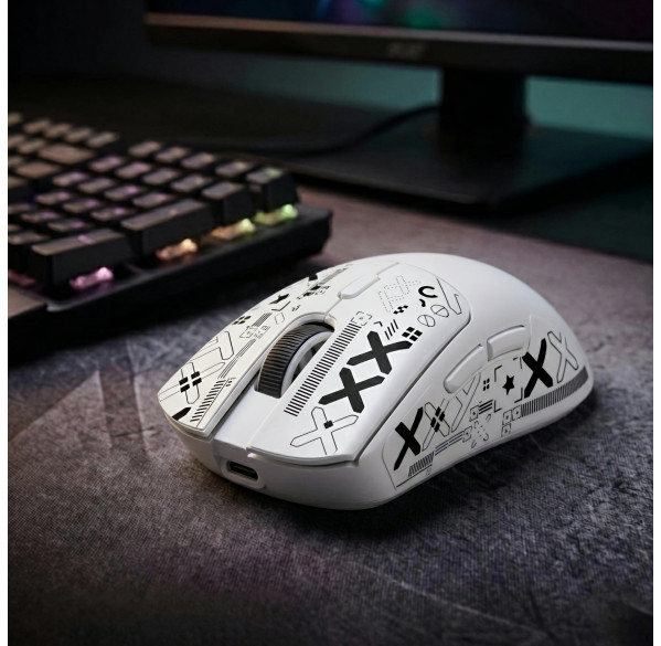 Мышь Attack Shark R1 белая, игровая, беспроводная, перезаряжаемая