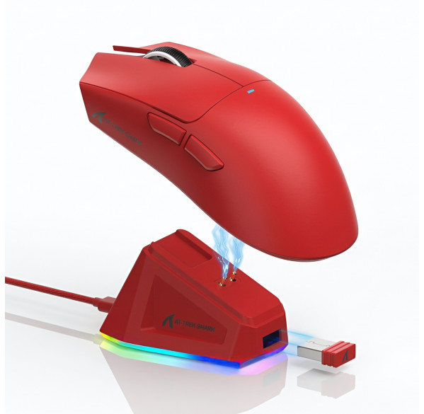 Мышь Attack Shark X11 красная, игровая, беспроводная, перезаряжаемая