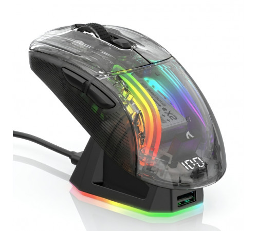 Мышь Attack Shark X2 Pro, чёрный | 4000 DPI | игровая, бесшумная, с зарядной станцией
