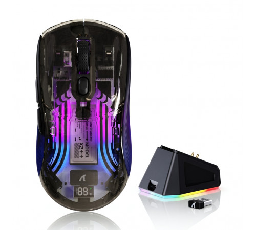 Мышь Attack Shark X2 Pro, чёрный | 4000 DPI | игровая, бесшумная, с зарядной станцией
