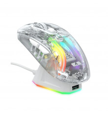 Мышь Attack Shark X2 PRO с док-станцией бело-прозрачная, игровая, беспроводная, перезаряжаемая