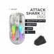 Мышь Attack Shark X2 PRO с док-станцией бело-прозрачная, игровая, беспроводная, перезаряжаемая