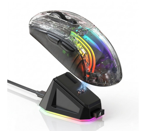Мышь Attack Shark X2 Pro, чёрный (игровая, бесшумная, с зарядной станцией)