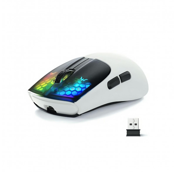 Мышь Attack Shark X5 белая, игровая, беспроводная, перезаряжаемая