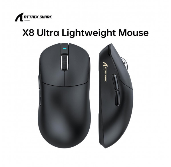 Мышь Attack Shark X8 Ultra чёрная, игровая, беспроводная, перезаряжаемая