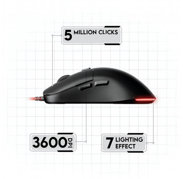 Мышь Fantech Kanata, игровая, проводная