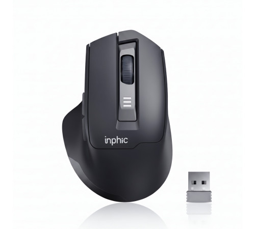 Мышь Inphic M9, серый (игровая, беспроводная, бесшумная)