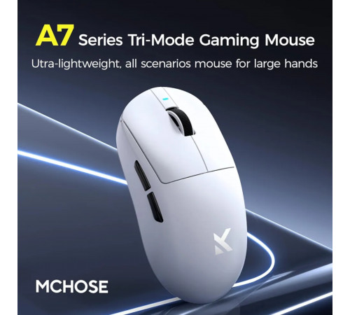 Мышь MCHOSE A7 Pro белая, игровая, беспроводная, перезаряжаемая