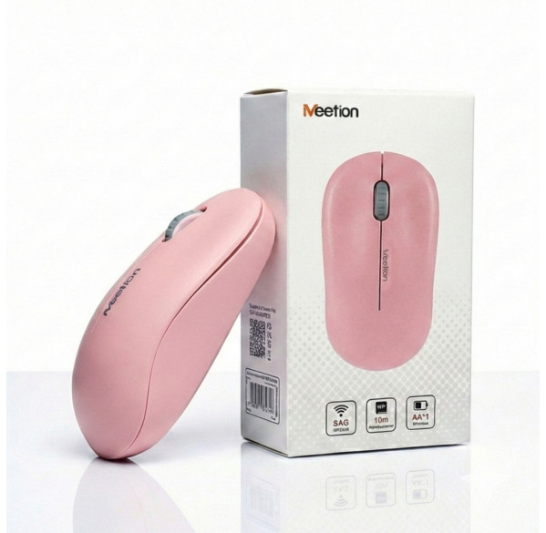 Мышь Meetion R545 розовая, офисная, беспроводная