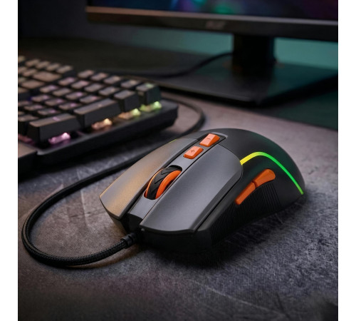 Мышь Smailwolf M18 чёрная, игровая, проводная