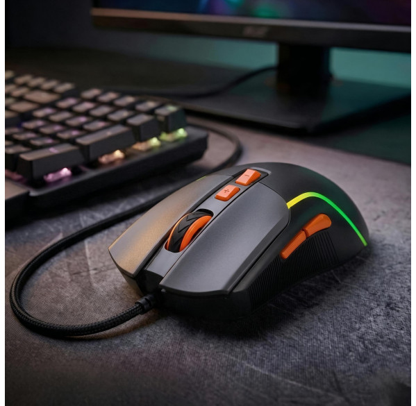 Мышь Smailwolf M18 чёрная, игровая, проводная