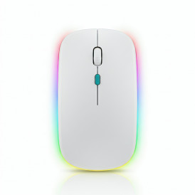 Мышь Weibo RF-6800 белая, беспроводная, перезаряжаемая, бесшумная