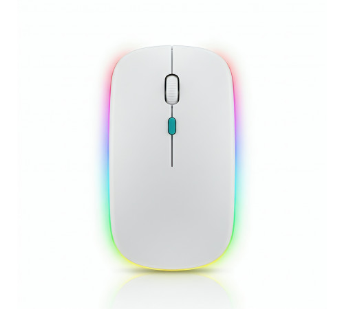 Мышь Weibo RF-6800 белая, беспроводная, перезаряжаемая, бесшумная