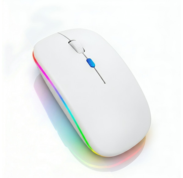 Мышь Weibo RF-6800 белая, беспроводная, перезаряжаемая, бесшумная