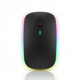 Мышь Weibo RF-6800 чёрная, беспроводная, перезаряжаемая, бесшумная