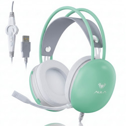 Наушники AULA S505, бирюзовый (игровые, проводные USB)