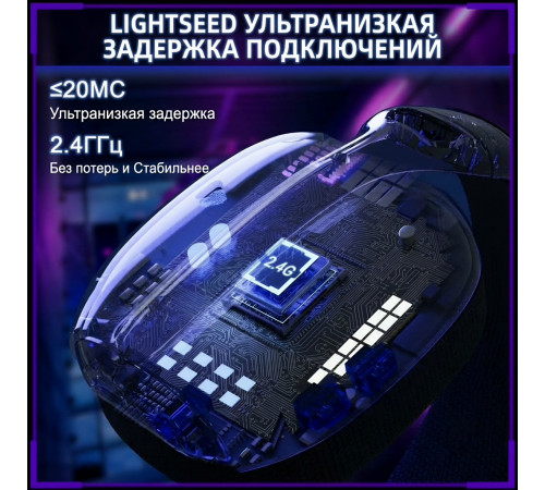 Наушники | Attack Shark L80 Pro | 2.4 ГГц + Bluetooth + AUX + USB + Type-C