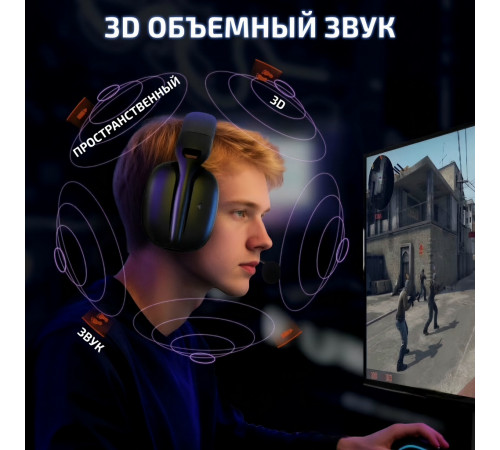 Наушники | Attack Shark L80 Pro | 2.4 ГГц + Bluetooth + AUX + USB + Type-C