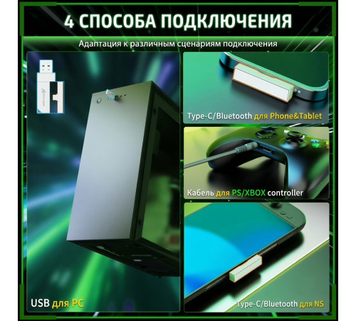 Наушники | Attack Shark L80 Pro ◇ белый | 2.4 ГГц + Bluetooth + AUX + USB + Type-C