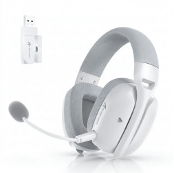 Наушники | Attack Shark L80 Pro ◇ белый | 2.4 ГГц + Bluetooth + AUX + USB + Type-C
